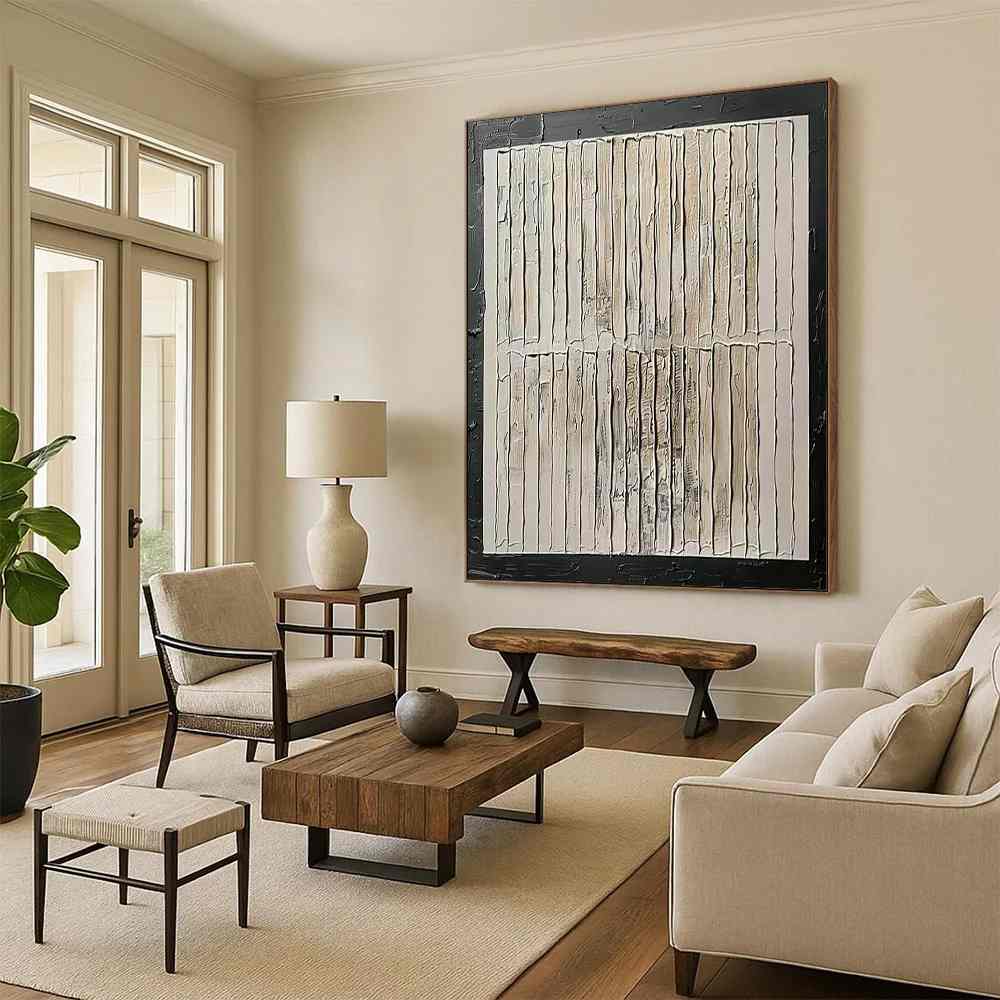 Neutral_Abstract_Minimal_Textured_Striped_Artwork_FK33K wall art